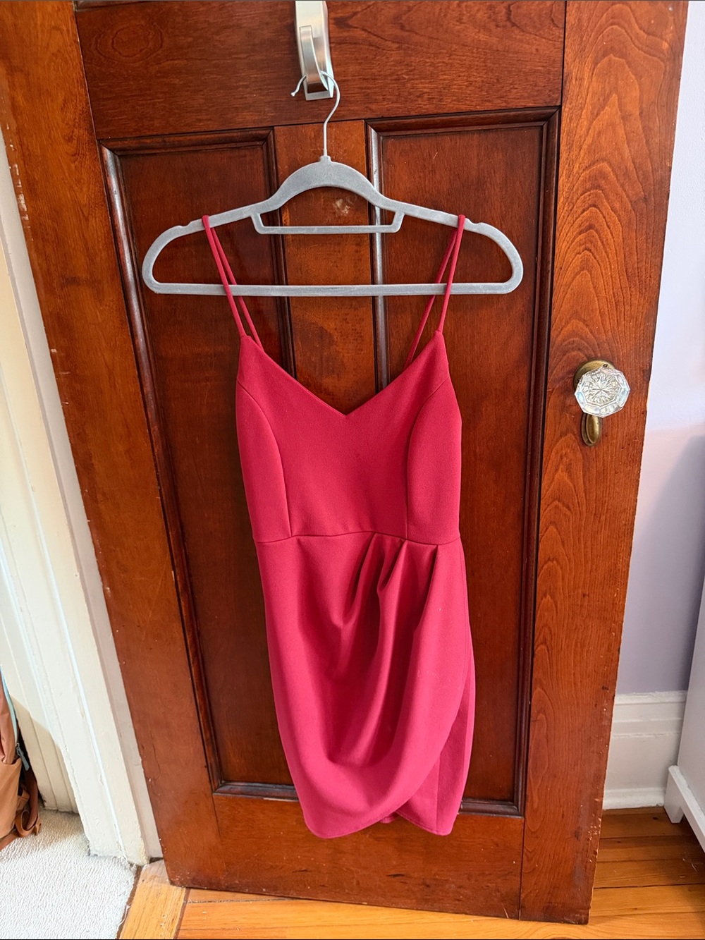 Lulu's Red Mini Dress with Spaghetti Straps